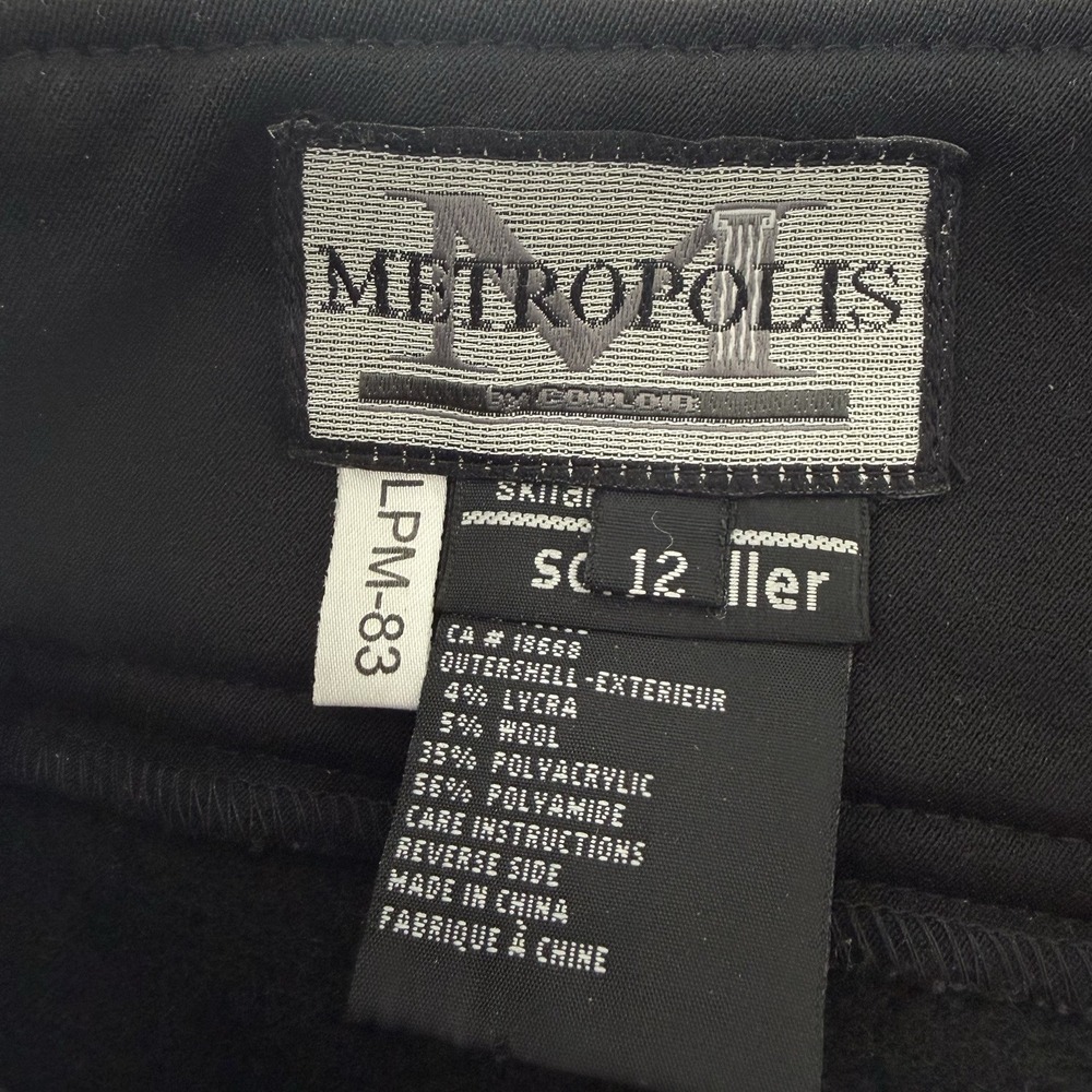 VTG Metropolis Snow Stirrup Pants Thick Ski Black Wool Blend Women 12 Lodge - Picture 6 of 9
